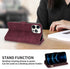 ZZXX for iPhone 12 Pro Max Wallet Case with Card Slot, Premium Soft PU Leather Zipper Flip Folio Wallet (Wine Red)