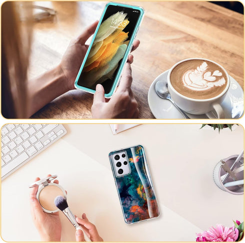 Esdot for Samsung Galaxy S21 Ultra Case, Military Grade 21ft Drop Test, Rugged Protective Phone Case, Colorful Painting