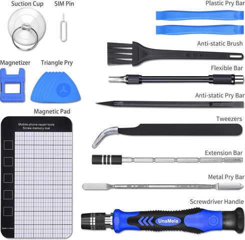 Unamela Precision Screwdriver Set, 139 in 1 Computer Repair Tool Kit, Magnetic Screwdriver Kit with 120 Bits Compatible