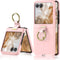Maxdara Case for Moto Razr 2024 with Ring Holder, Slim Shockproof Phone Case with Screen Protector (Pink)