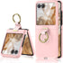 Maxdara Case for Moto Razr 2024 with Ring Holder, Slim Shockproof Phone Case with Screen Protector (Pink)