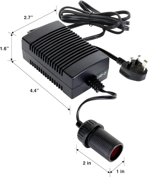 Koolatron 110 Volt AC to 12 Volt DC Power Adapter, 12V 5A Converter, Black, 6 Ft Cord