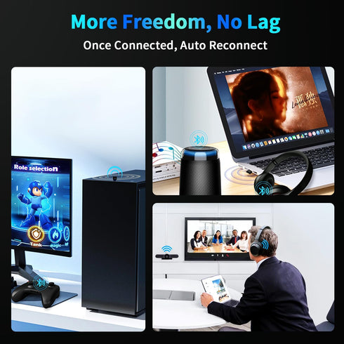 Latest Bluetooth 5.3 Adapter for PC Desktop, 20M Wireless Transmitter Dongle for Windows 11/10/8.1 Computer Laptop