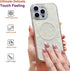 iPhone 15 Pro Case Compatible with MagSafe, Cute Magnetic Hard Back Shockproof Phone Case - White Pearl Tort