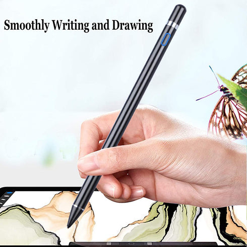 Active Stylus Pen for Android, iOS, iPad/iPad 2/New iPad 3/iPad4/iPad Pro, 1.5mm Fine Point Rechargeable (Black)