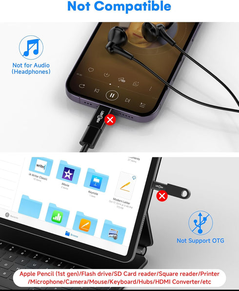 USB C to Lightning Adapter (4 Pack), 27W PD Fast Charging & Data Transfer for iPhone/iPad with Anti-Lost Loop