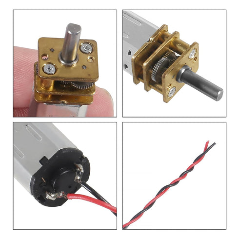 JUZITAO 4PCS N20 3V-6V Mini Micro Gear Motor DC Slow Speed Full Metal Gearbox Micro Motor Speed Reduction Motor for DIY