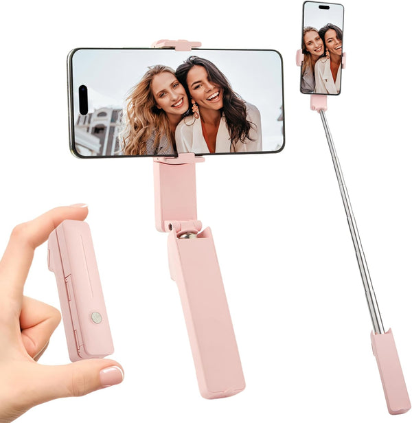 MQOUNY Phone Tripod, Portable Selfie Stick with Remote,Pocket Size Selfie Stick for iphoneMini
