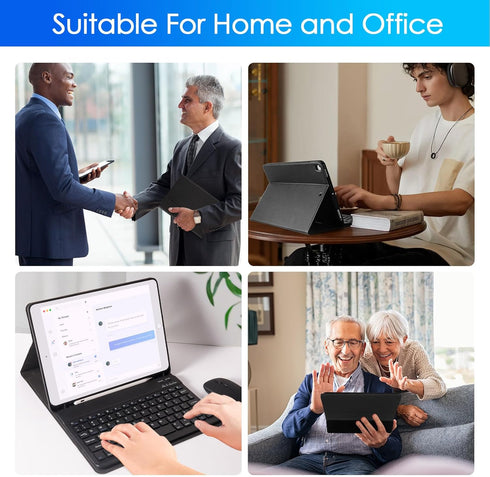 Keyboard Case for iPad 9th 8th 7th Generation 10.2 Inch - Detachable Bluetooth Keyboard with Pencil Holder