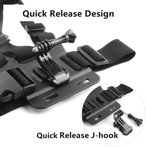 Chest Mount Harness Chesty Vest Head Mount Strap for Action Camera Compatible with GoPro Hero 11, 10, 9, 8, Max