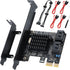 PCI-E X1 to SATA 3.0 Controller Card, 4-Port SATA III 6Gbps Expansion Cards, Supports PCI-Express (1X 4X 8X 16X) Slot,