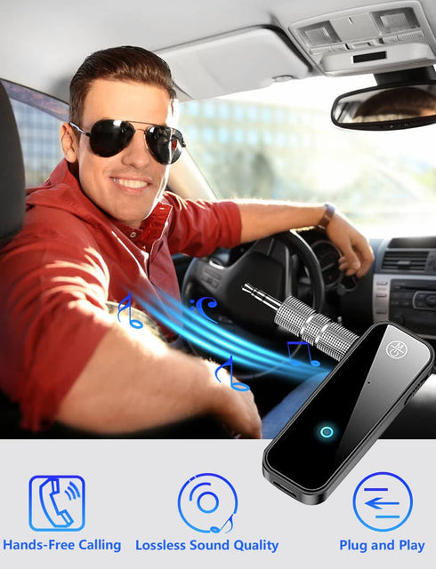 Bluetooth 5.0 Adapter, 3.5mm Jack Aux Dongle, 2-in-1 Wireless Transmitter Receiver for Car, TV Audio, Headphones,