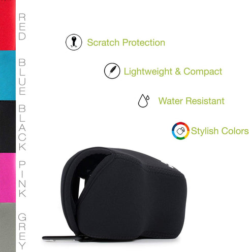 MegaGear ''Ultra Light'' Neoprene Camera Case Bag with Carabiner for Panasonic Lumix DMC-FZ300 Digital Camera (Black)
