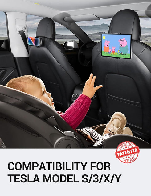 BASENOR 2024 Newest Tesla Model Y Model 3 Model S Model X LR/Plaid Tablet Holder Headrest Tablet Mount Headrest Stand Cradle Accessories by BASENOR