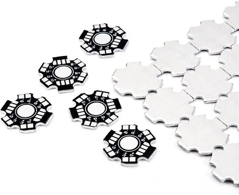 CHANZON 25pcs 1W 3W 5W LED Heat Sink, Aluminum Base Plate for DIY Cooling, 20mm Star PCB Circuit Board