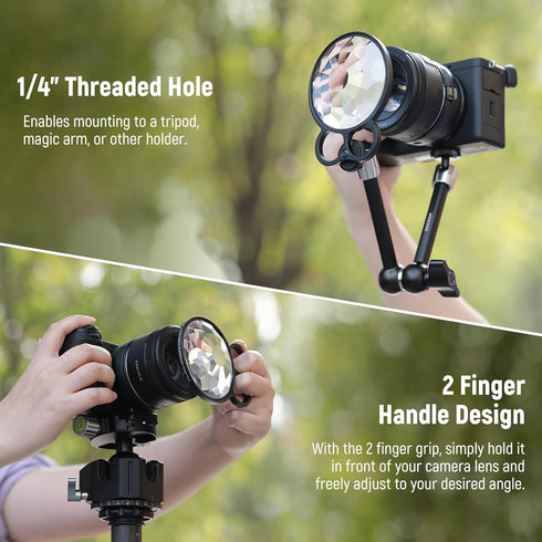 NEEWER 77mm Handheld Kaleidoscope Prism Lens Filter, Glass Prism Camera Lens Effect Filter for DSLR Photography