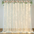 Suppromo Ivory Sheer Backdrop Curtains with Lights String for Parites Wedding 108ft Tulle