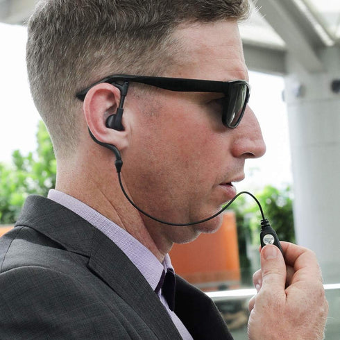 CP200 Earpiece Headset, Black, G Shape, PU Material, Compatible with Motorola Walkie Talkies CLS1110, CLS1413, CLS1450