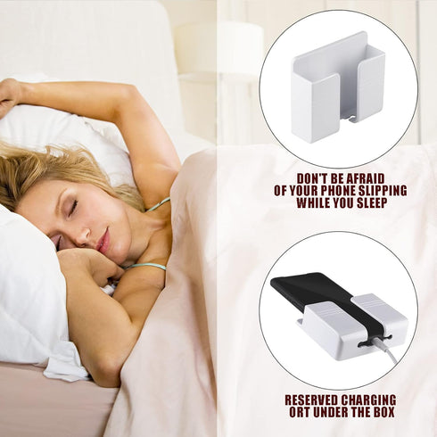 CEI&BPY 2Pcs Wall Mounted Phone Holder, Self Adhesive Stand for Shower/Charging, Compatible with iPhone and Android