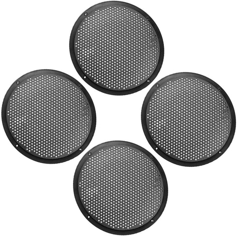 Unifizz 4pcs 8'' Plastic Audio Speaker Cover Mesh Subwoofer Grill Protector Black for Auto Car