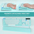 SABLUTE 2.4GHz Wireless Keyboard, Round Keycaps, Retro Typewriter Keyboard with Detachable Wrist Rest, Sleep Mode