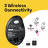 Perixx PERIMICE-819B Bluetooth Portable Vertical Mouse, Wireless 3-in-1 Multi-Device, Silent-Click, Black