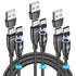 USB C Magnetic Charging Cable 3-Pack (3.3ft/6.6ft/6.6ft) - 60W/3A Fast Charger for Samsung Galaxy S21/S20, Pixel,