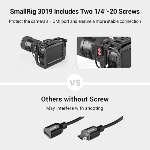 SMALLRIG Ultra-Slim 4K Adapter Cable (A to A), Female to Male Type A, 4K@60HZ for BMPCC 4K & 6K