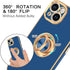 BENTOBEN Slim Fit 360° Ring Holder Case for iPhone 15, Shockproof Kickstand Magnetic Car Mount Supported, Navy Blue