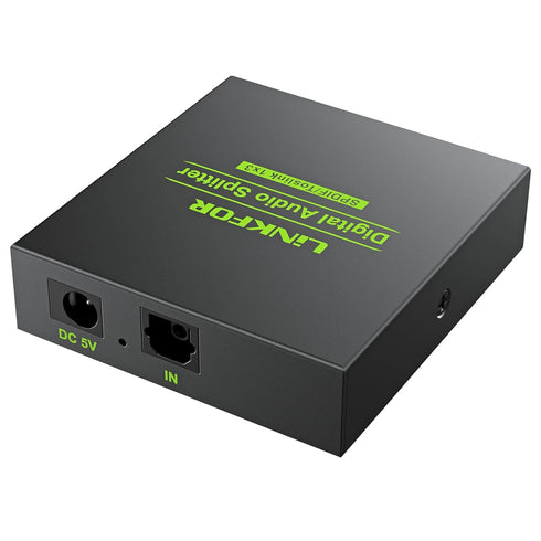 LiNKFOR Digital Optical Audio Splitter - 1x3 SPDIF Toslink Aluminum Alloy with Optical Cable Support
