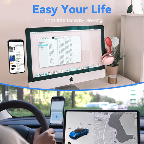 CloudValley Magnetic Laptop Phone Holder, Adjustable Continuity Camera Mount for MagSafe & iOS 16/macOS Ventura