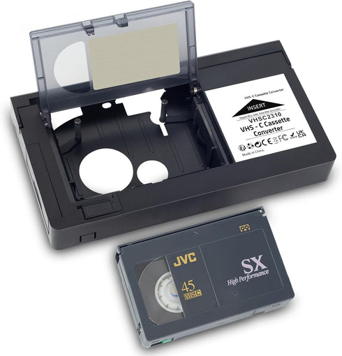 VHS-C Cassette Adapter, Compatible with VHS-C SVHS Camcorders JVC RCA Panasonic Motorized