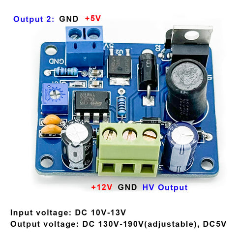 DC 12V to 170V High Voltage DC Boost Converter Module for Nixie Tube, 10V-13VDC Input, 130V-190V Output