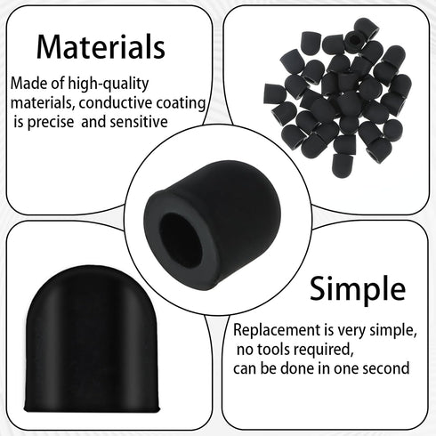 LXUEJIE 36Pcs 0.24inch (6mm) Rubber Tips for Stylus Pens, Replacement Nibs for Touch Screen Pen Soft No Scratches