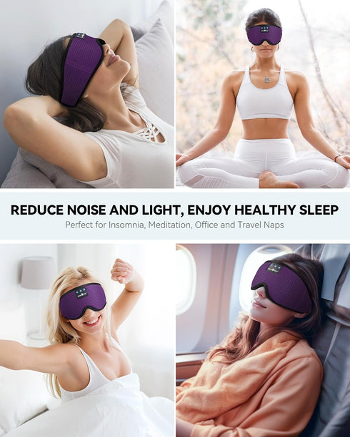 MUSICOZY Sleep Headphones Masks, Bluetooth Sleep Eye Mask for Sleeping for Side Sleepers, Sleeping Masks Headphones