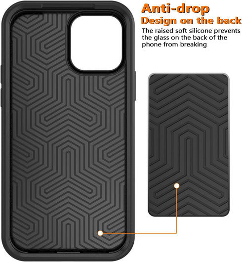 Diverbox iPhone 15 Case, Shockproof and Dropproof with Tempered Glass Screen Protector, Heavy Duty Protection Cover