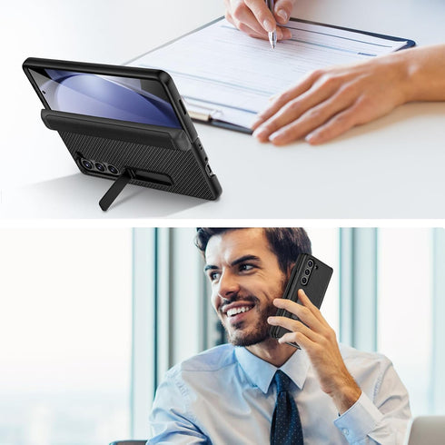 Ruky 5 5, for Galaxy Z Fold Case, with Magnetic Kickstand and Hinge Protection, Full Body Cases Built-in Screen
