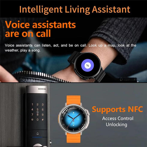 Smart Watch, Military Smartwatch IP68 Waterproof, Silicone Strap, for Android iOS, Fitness Watch with Heart Rate