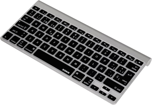 XSKN Spanish Language Silicone Keyboard Skin Cover for MacBook Air 13 & Pro 13 15 17 inch (Black)