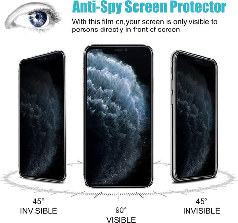 PEHAEL 2 Pack Privacy Screen Protector for iPhone 11 Pro Max/iPhone Xs Max - Anti-Spy Tempered Glass Film