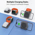2 in 1 Foldable Mini Travel Wireless Charger Stand for Apple, KUXIU Aluminum Alloy Magnetic Charging Station for iPhone