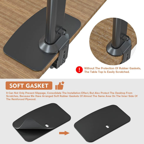 Hemudu HD05B-001 Monitor Mount Reinforcement Plate for Thin, Glass and Other Fragile Tabletop, Universal Steel Bracket