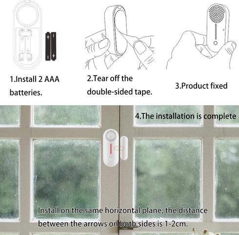 WiFi Door Window Sensor Alarm: WiFi Door Sensor with App Alerts, 120 dB Siren, Timed Arming and Disarming