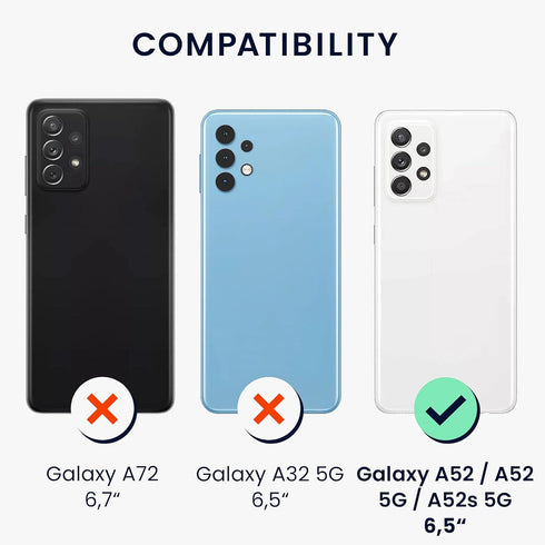 kwmobile Case Compatible with Samsung Galaxy A52 / A52 5G / A52s 5G, TPU Silicone Phone Cover with Soft Finish, Blue