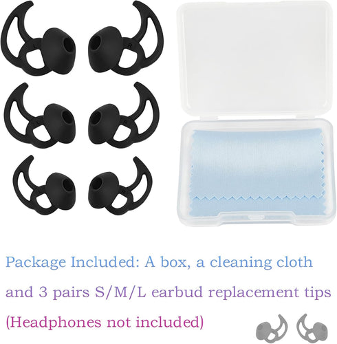 Earbud Replacement Tips, Silicone Earbud Caps Compatible with Bose Quietcomfort and Sport Headphone, 3 Pairs S M L