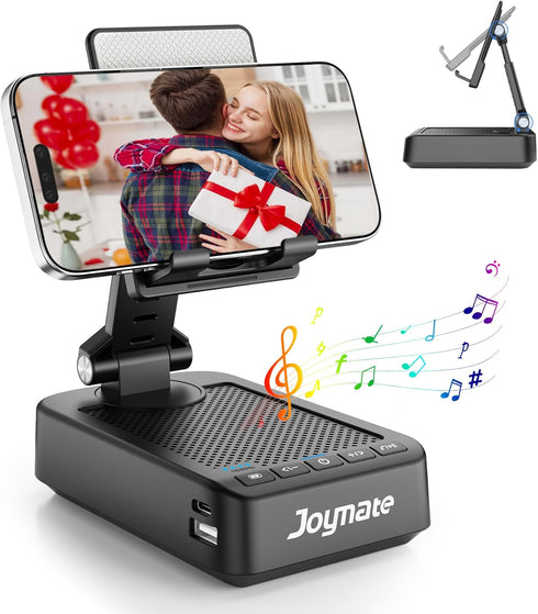 Joymate Bluetooth Speaker Phone Stand with Charging Function, 360° Rotable Adjustable Holder, HD Surround Sound, Black