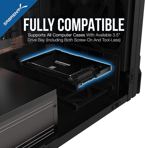 SABRENT 2.5” SSD & SATA Hard Drive to Desktop 3.5” SATA Bay Converter Mounting Kit (BK-PCBS)