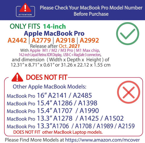 mCover Case ONLY for 2021-2025 14” MacBook Pro (Model A2442 / A2779 / A2918 / A2992 / A3112 / A3185 / A3401) - Green
