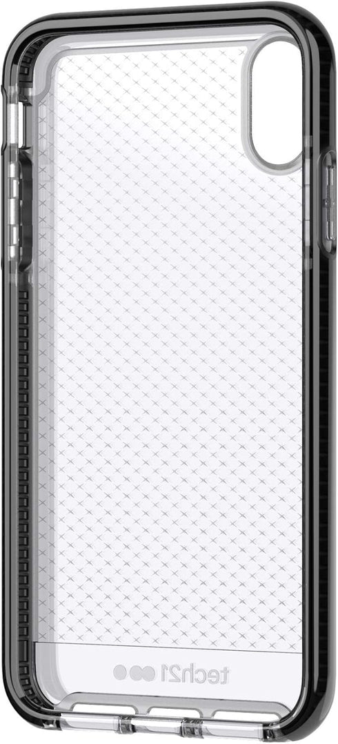 tech21 Protective Back Case Cover for Apple iPhone Xs Max, Thin Evo Check Pattern, Smokey Black