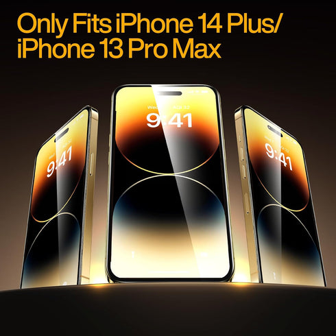 SmartDevil 3 Pack Screen Protector for iPhone 13 Pro Max/iPhone 14 Plus (6.7 Inch) Tempered Glass, HD Clear Film, Easy Installation, Dust-Free & Bubble-Free